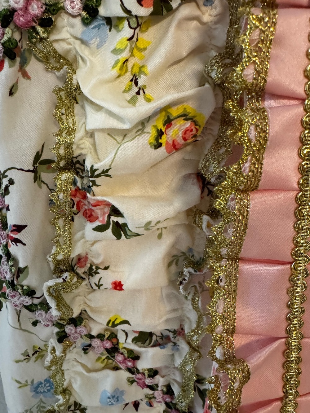 French Queen Costume Marie Antoinette Dress Floral 18th Century Victorian Rococo - Picture 10 of 15